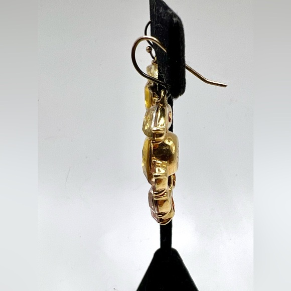 J. Crew Citrine Amber and Clear Faceted Stone Drop Earrings - Picture 4 of 4